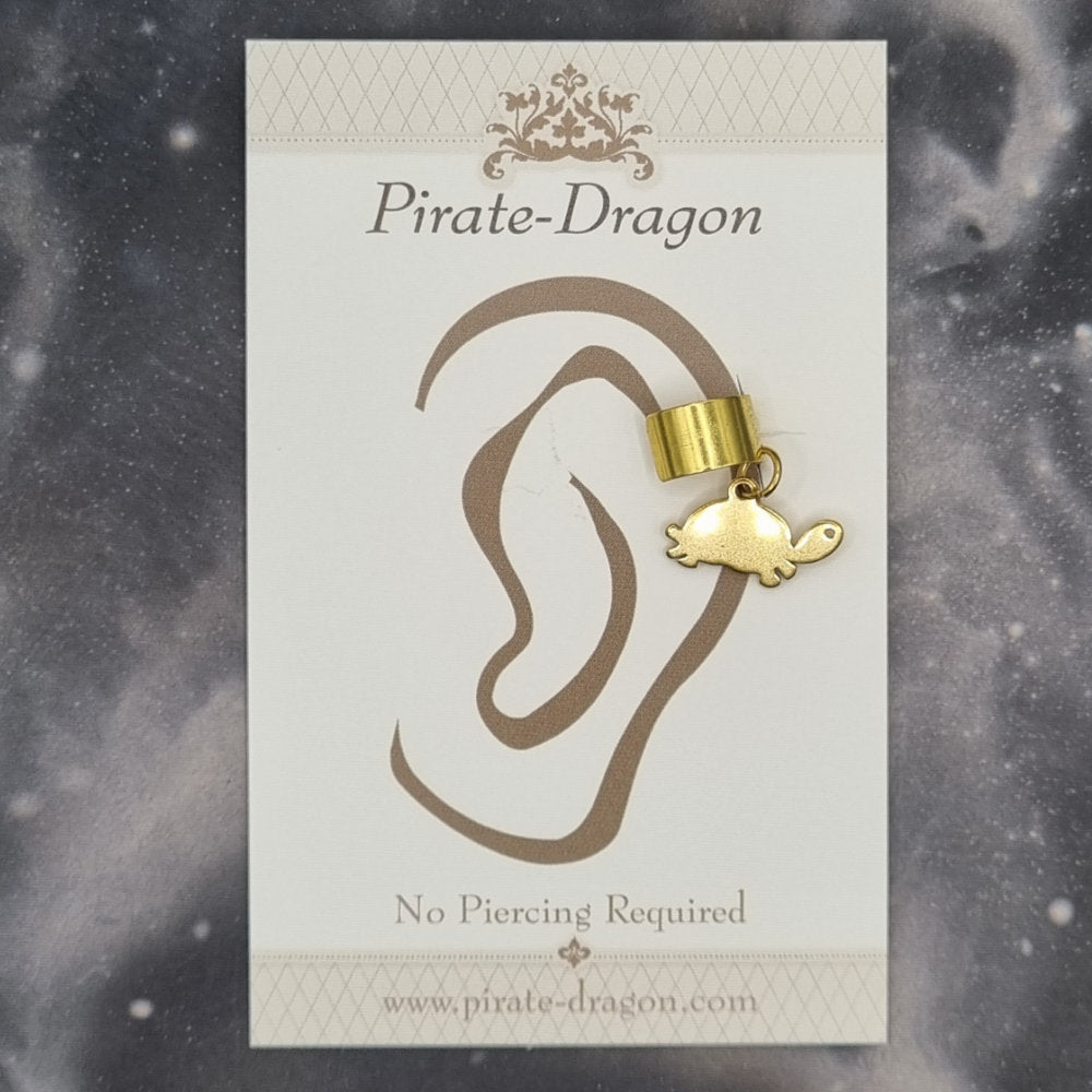 Gold Turtle Silhouette Non-Pierced Ear Cuff (EC9743)