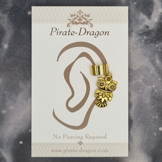 Gold Owl Non-Pierced Ear Cuff (EC9755)