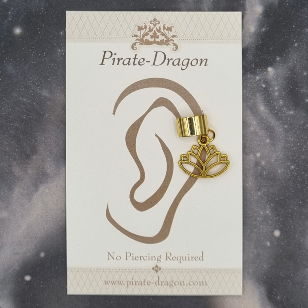 Gold Lotus Non-Pierced Ear Cuff (EC9776)