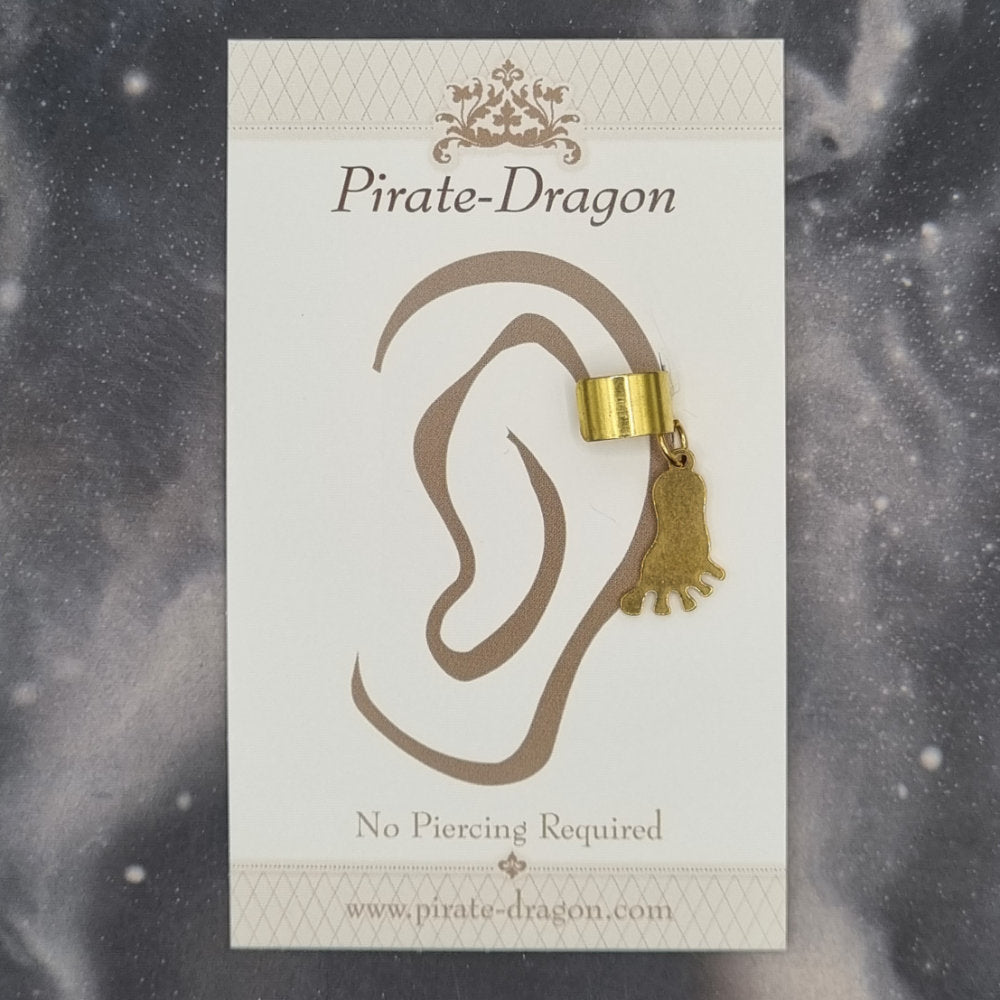 Gold Foot Silhouette Non-Pierced Ear Cuff (EC9779)