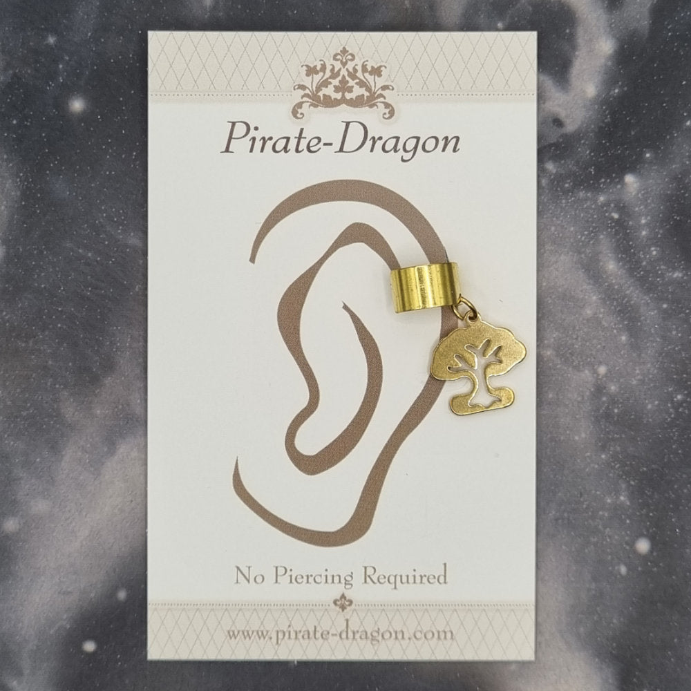Gold Tree Silhouette Non-Pierced Ear Cuff (EC9791)
