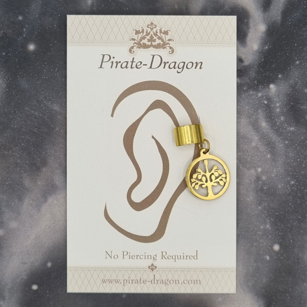 Gold Tree Silhouette Non-Pierced Ear Cuff (EC9793)
