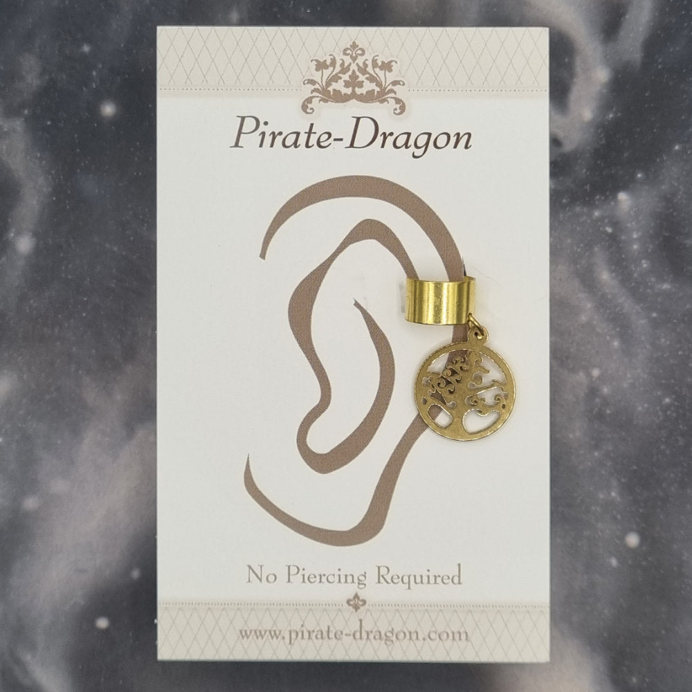 Gold Tree Silhouette Non-Pierced Ear Cuff (EC9794)