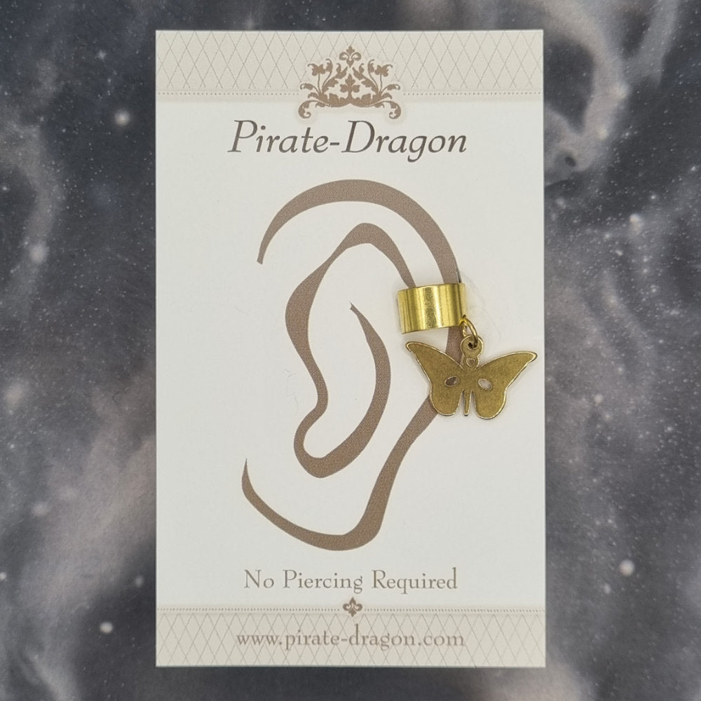 Gold Butterfly Silhouette Non-Pierced Ear Cuff (EC9800)