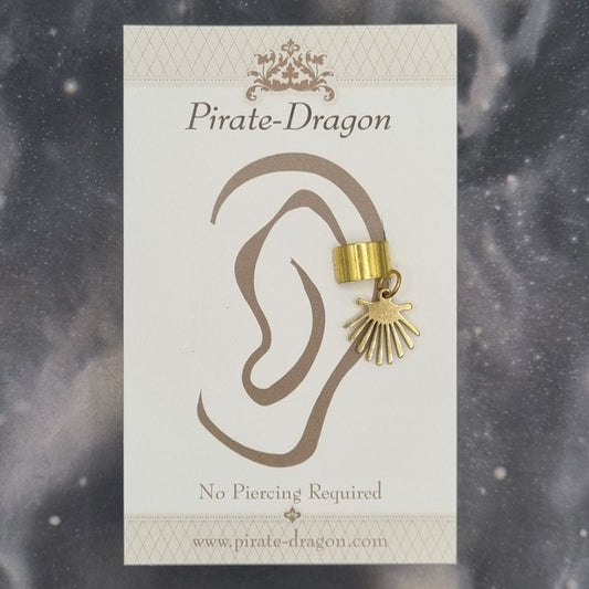 Gold Shell Silhoutte Non-Pierced Ear Cuff (EC9809)