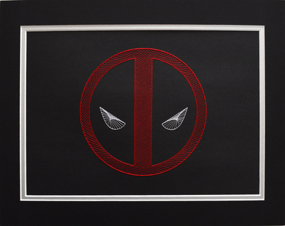 Deadpool Inspired Hand Stitched Artwork (Black Card)