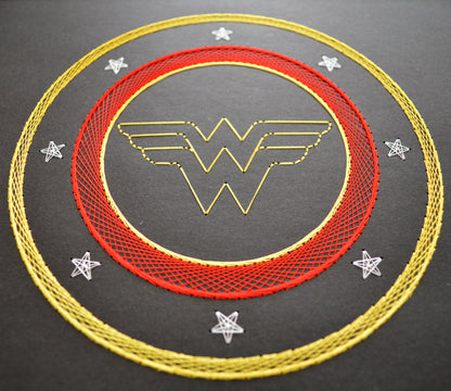 Wonder Woman Inspired Card Embroidery Kit (Black Card)