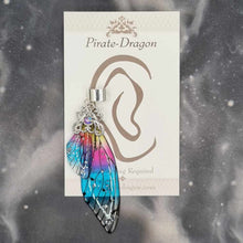 Load image into Gallery viewer, Large Silver &amp; Rainbow Butterfly Wing Non-Pierced Ear Cuff (EC5203)