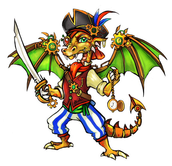 Pirate Dragon Character Logo