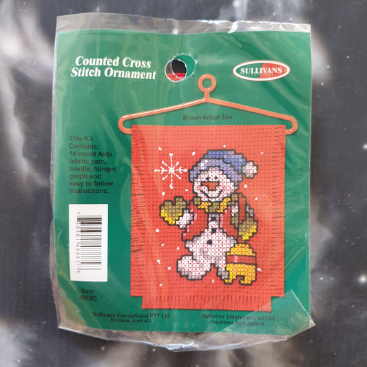 Snowman Christmas Counted Cross Stitch Ornament Kit