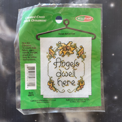 Angels Dwell Here Counted Cross Stitch Ornament Kit
