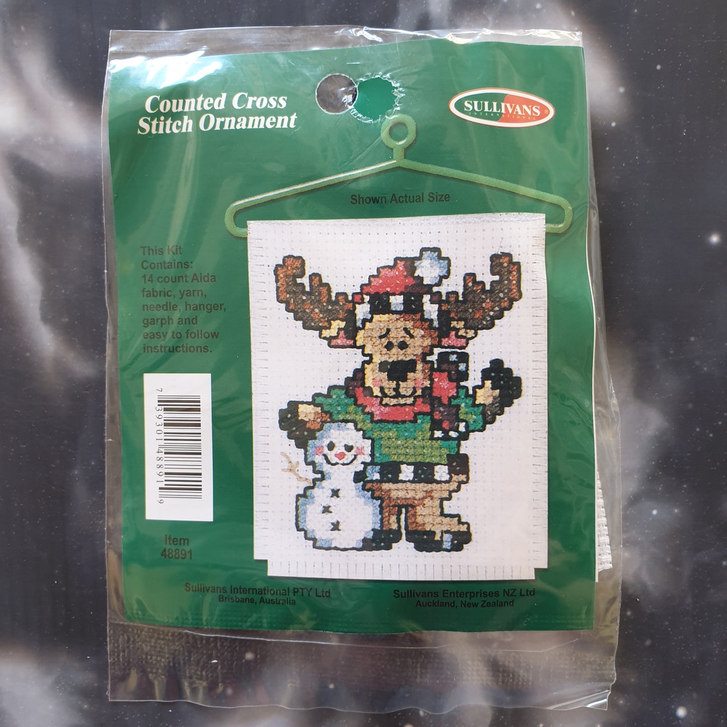 Reindeer Christmas Counted Cross Stitch Ornament Kit