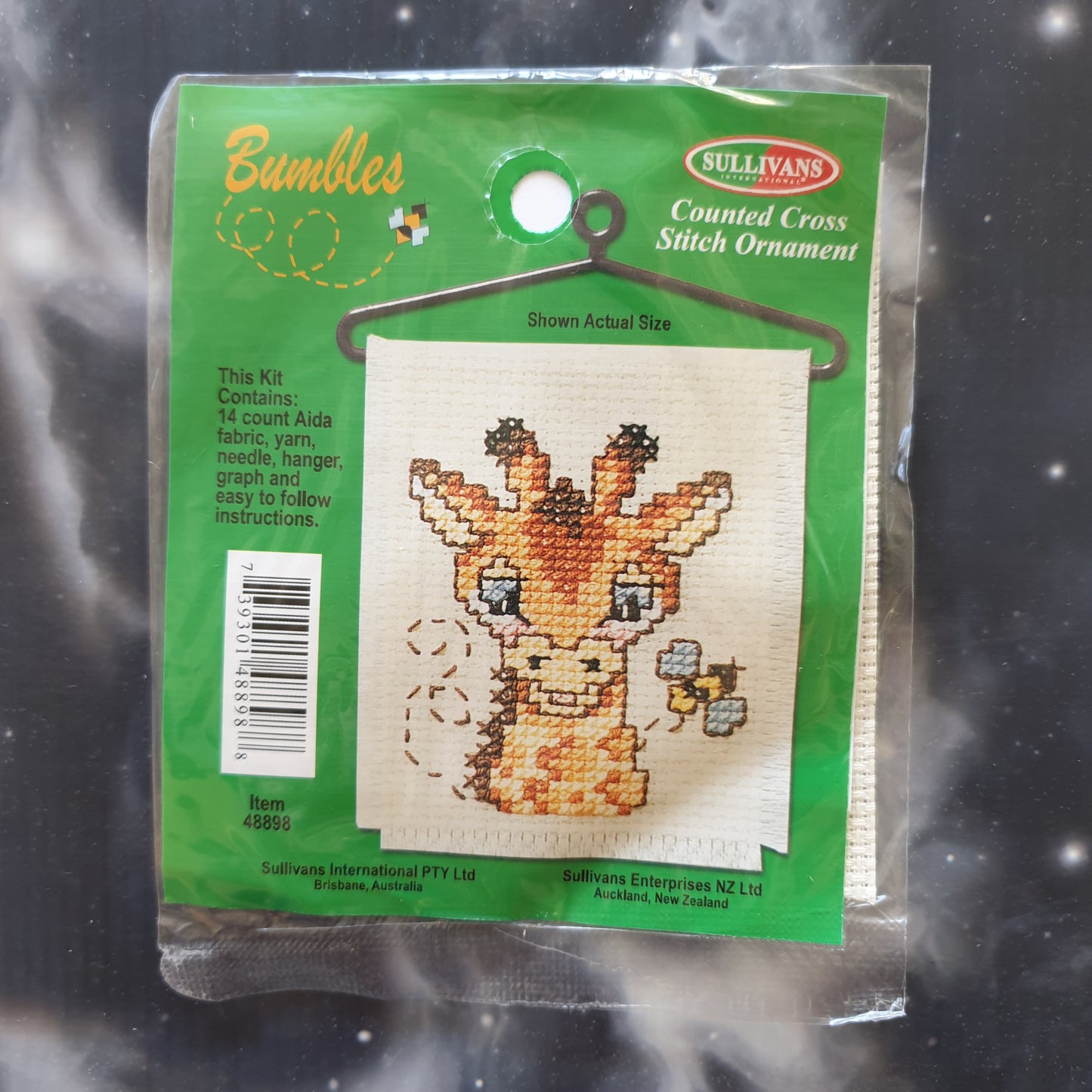 Giraffe with Bee Counted Cross Stitch Ornament Kit