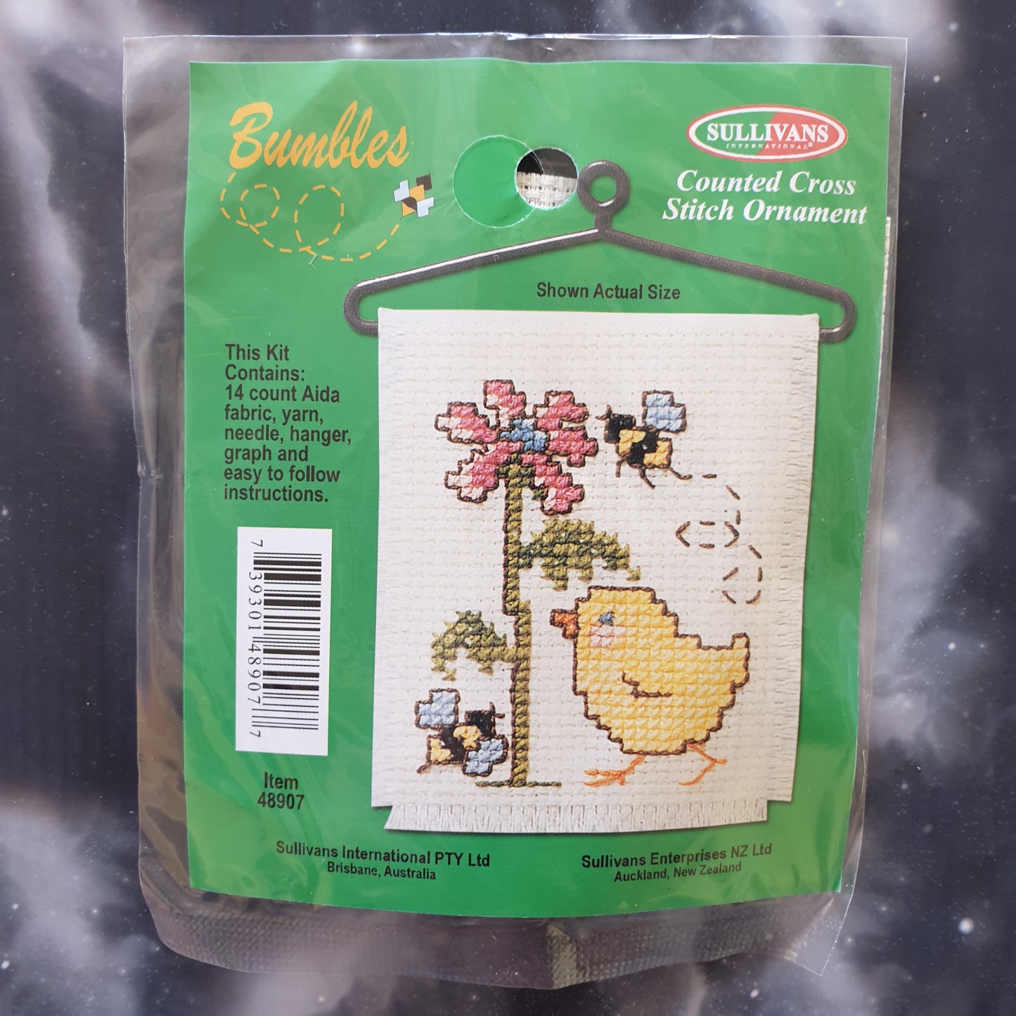 Chick with Flowers & Bees Counted Cross Stitch Ornament Kit