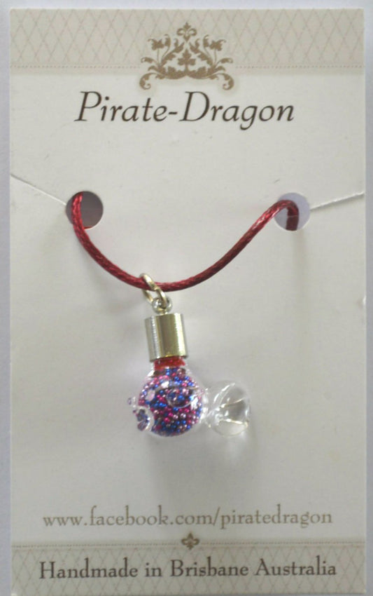 Glass Fish Pendant - Pink & Blue (PN0061)