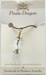 Glass Hourglass Pendant - Steampunk (PN0032)