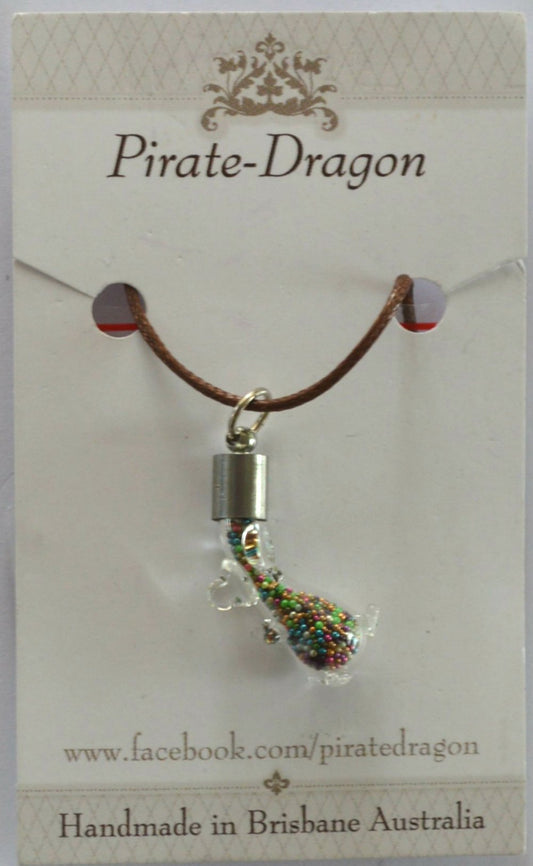 Glass Dog Pendant - multi-colour (PN0058)