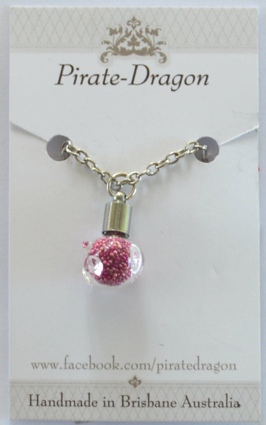 Glass Pig Pendant - Light & Dark Pink