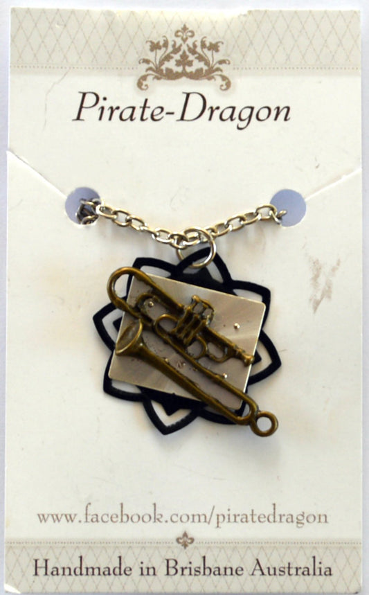 Steampunk Trombone Pendant