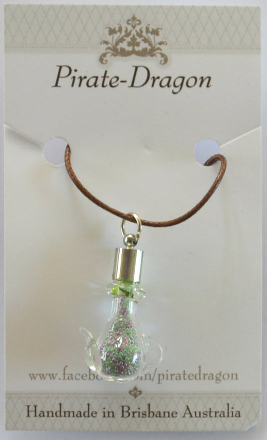 Glass Teapot Pendant - choose your own colour/s