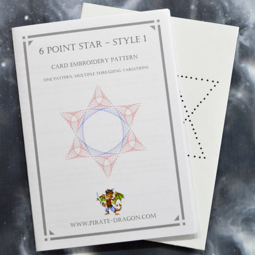 6 Point Star - Style 1 - Gift Card Embroidery Pattern