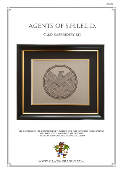 Agents of S.H.I.E.L.D.  Inspired Card Embroidery Kit (Silver Card)