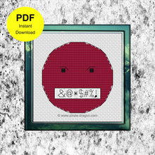 Load image into Gallery viewer, Angry Emoji 1 - Counted Cross Stitch Pattern - Digital Pattern - INSTANT DOWNLOAD