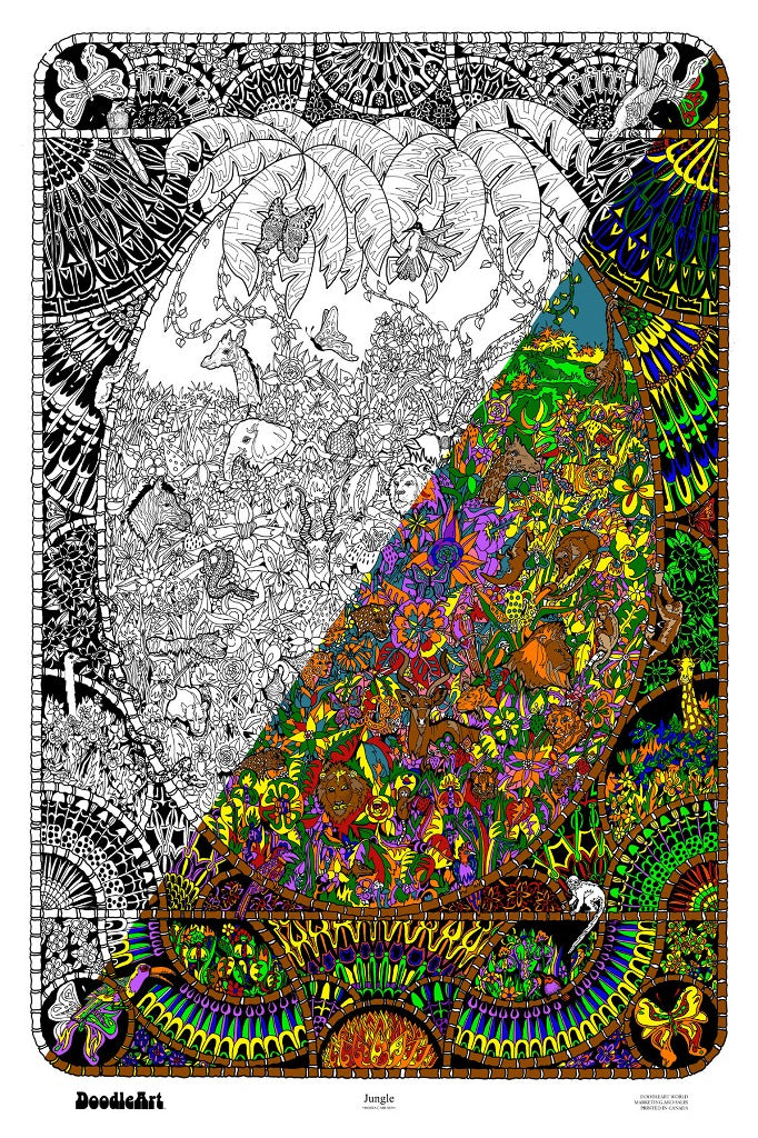 Jungle Doodle Art POSTER KIT (24 x 34 inch)