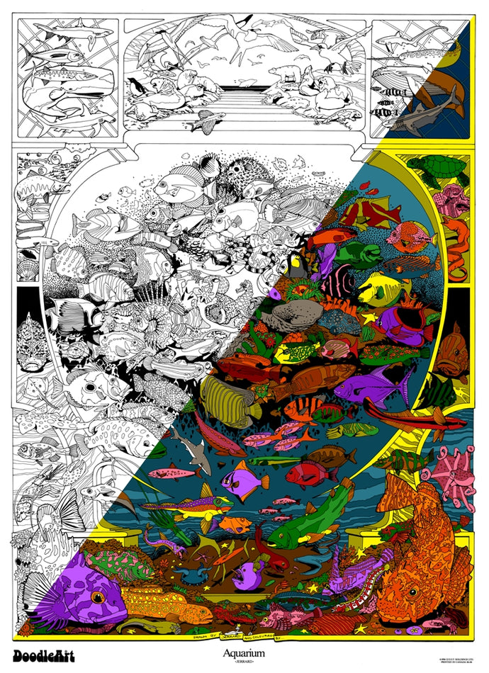 Aquarium Doodle Art Poster (24 x 34 inch)
