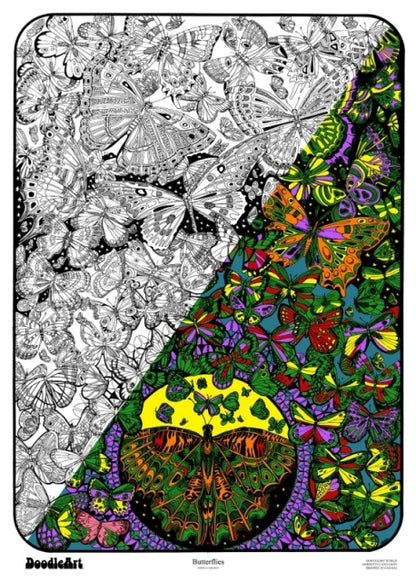 Butterflies Doodle Art POSTER KIT (24 x 34 inch)