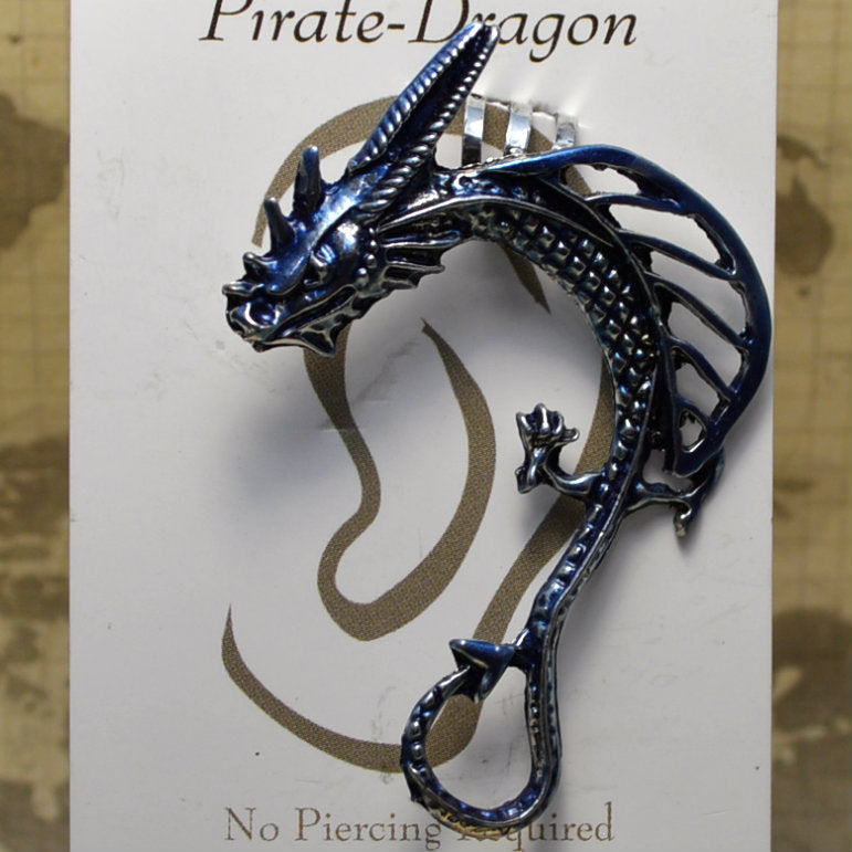 Open Wing Dragon - Light Blue - Non-Pierced Earcuff (EC00203)
