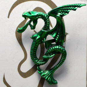 Winged Snake - Green - Non-Pierced Earcuff (EC00711)