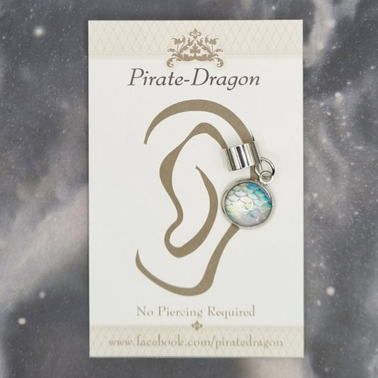 White Dragon/Mermaid Scale Non-Pierced Earcuff (EC2053)