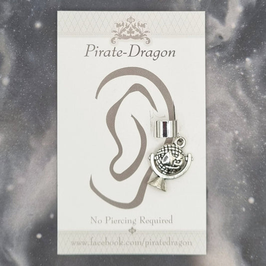 Silver Globe Non-Pierced Ear Cuff (EC2127)