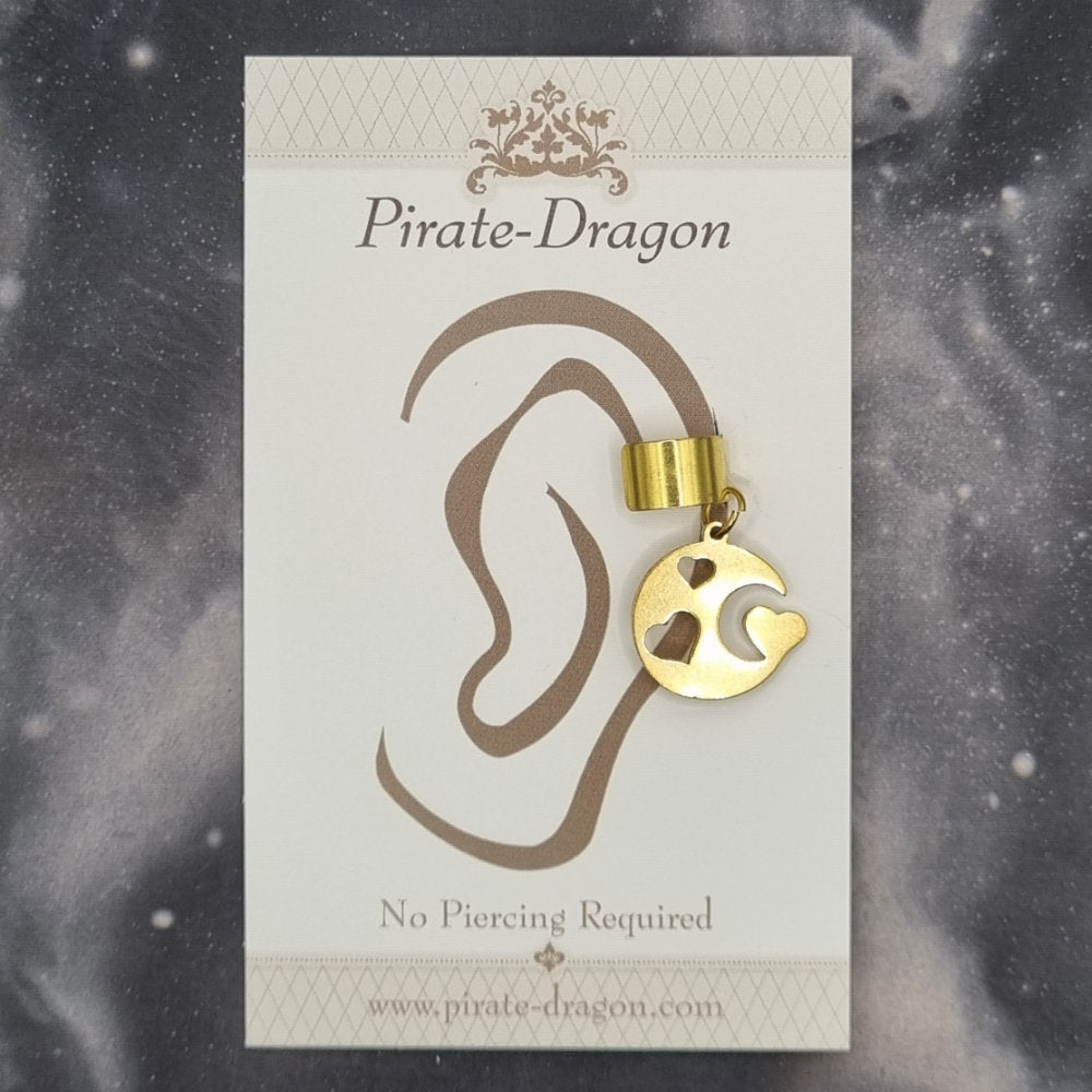 Gold Hearts Silhoutte Non-Pierced Ear Cuff (EC2145)