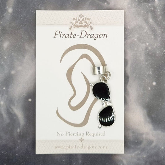 Black Sunglasses Non-Pierced Ear Cuff (EC2521)