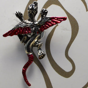 Small Dragon - Red & Silver - Non-Pierced Earcuff (EC2555)