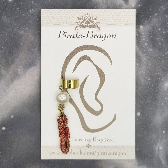 Red Feather Non-Pierced Ear Cuff (EC2589)