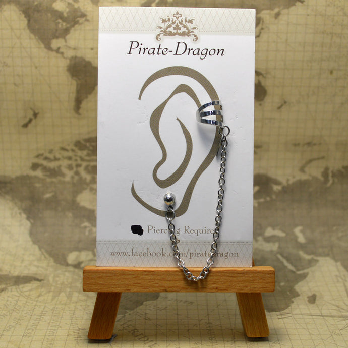 Pierced Earcuff - Silver Chain (EC271)