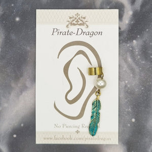 Blue Feather Non-Pierced Ear Cuff (EC2829)