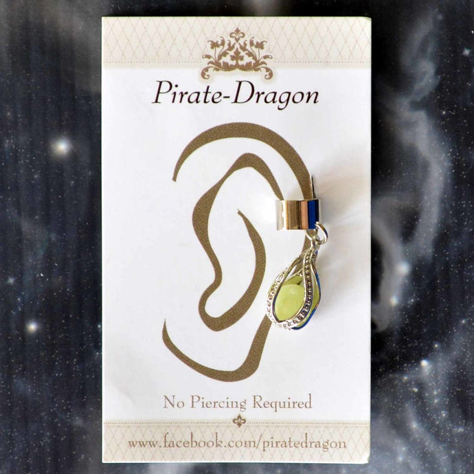 Silver Filigree Drop Non-Pierced Ear Cuff (EC2872)