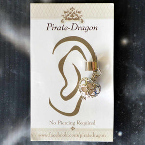 Silver Filigree Heart Non-Pierced Ear Cuff (EC2873)