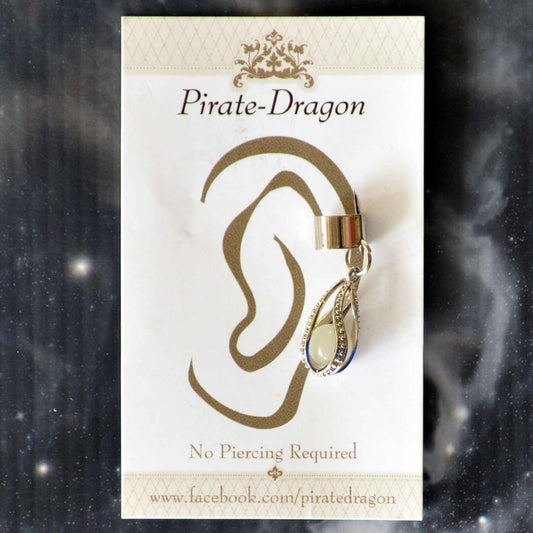 Silver Filigree Drop Non-Pierced Ear Cuff (EC2875)
