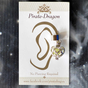 Silver Filagree Heart Non-Pierced Ear Cuff (EC2876)