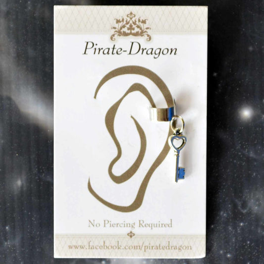 Silver Key Non-Pierced Ear Cuff (EC2907)