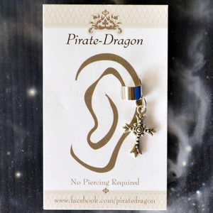 Silver Cross Non-Pierced Ear Cuff (EC2912)