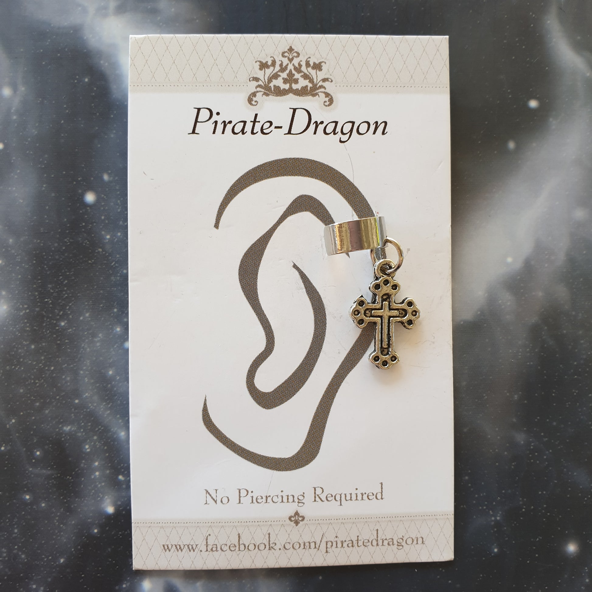 Silver Cross Non-Pierced Ear Cuff (EC2914)