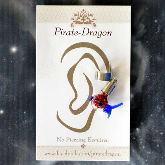 Red & Blue Fish Non-Pierced Ear Cuff (EC2949)