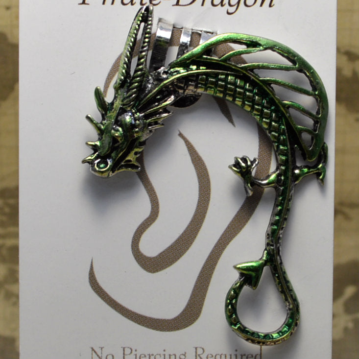 Open Wing Dragon - Light Green - Non-Pierced Earcuff (EC2952)