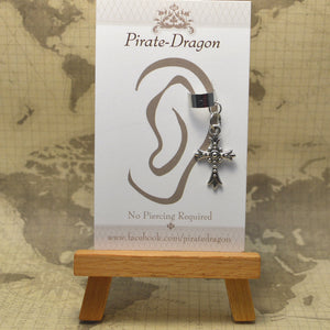 Non-Pierced Earcuff - Silver Small Cross (EC2956)